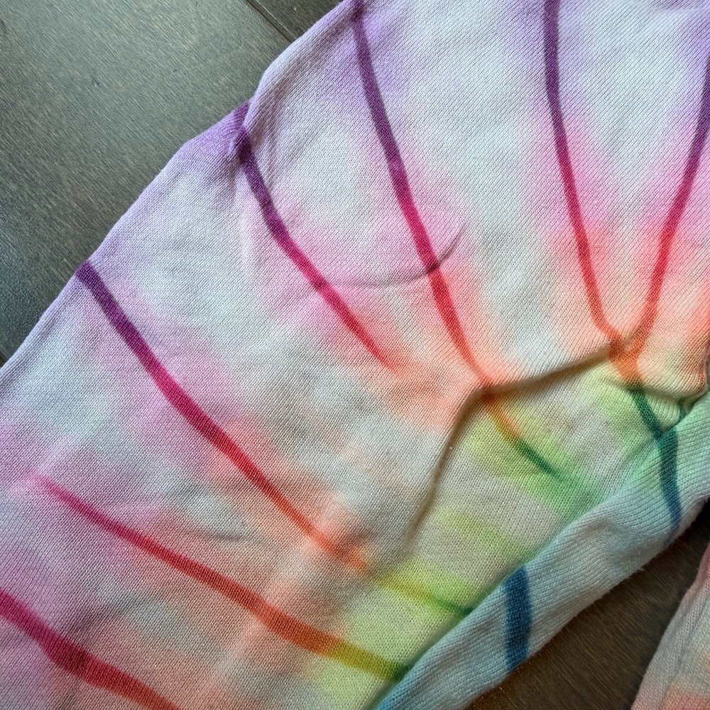 Flowers by Zoe Girls Tie-Dye Purple Pink Yellow Blue Sweatshirt & Legging Set - Picture 13 of 16